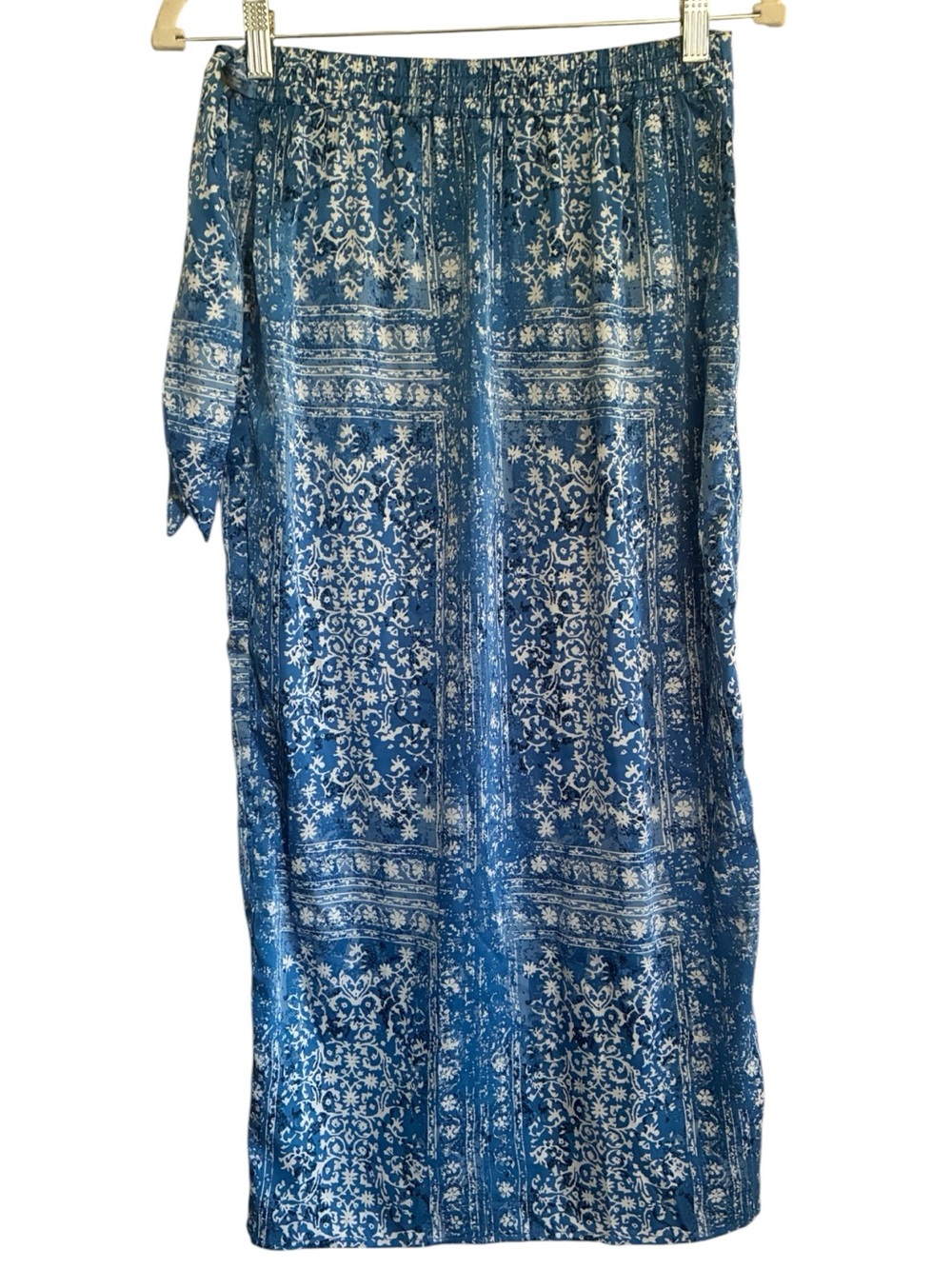Rachel Zoe Blue and White Tile Printed Elastic Waist Skirt - XS - Picture 4 of 6